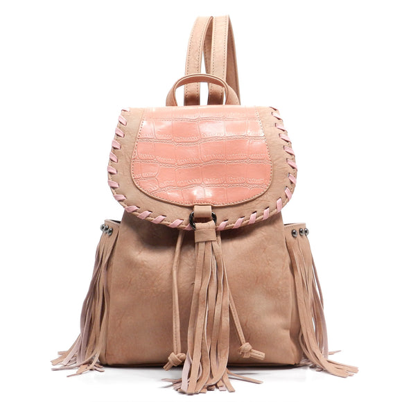 Fashion Fringe Mini Backpack Tassel Design