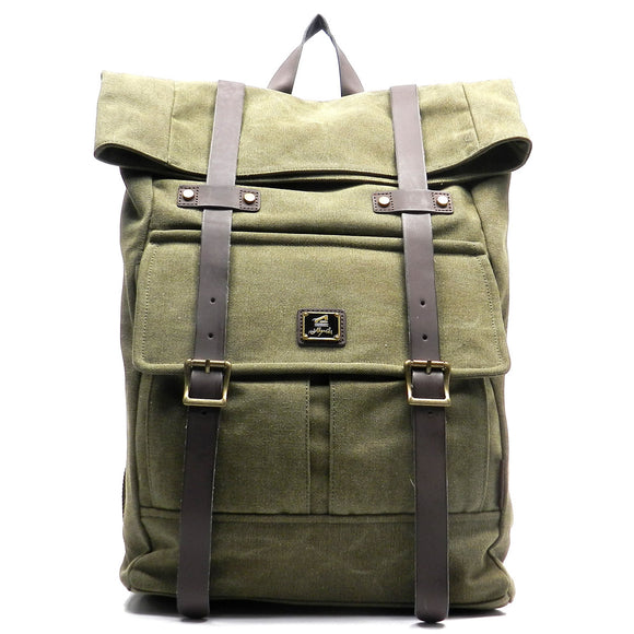 Military Canvas Hiking Backpack Green