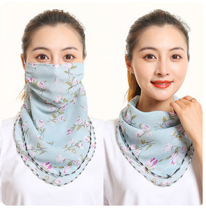 1 Fits All - LBlue Purple Wht - Face Mask Scarf