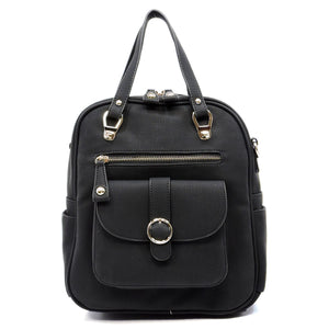 Textured Convertible Tote Backpack