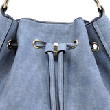 Textured Drawstring Shoulder Bag Hobo