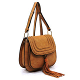 NEW Fashion Tassel Saddle Crossbody Bag