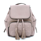 Quilted Front Pocket Flapover Backpack