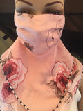 1 Fits All - Big Pink Roses - Face Mask Scarf