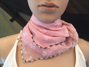 1 Fits All - Pink White - Face Mask Scarf