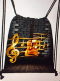 Music Themed Drawstring Backpack