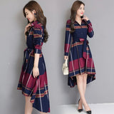 Holiday Dress Plaid Style Casual Green Blue