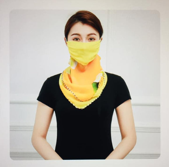 1 Fits All - Yellow Gold - Face Mask Scarf