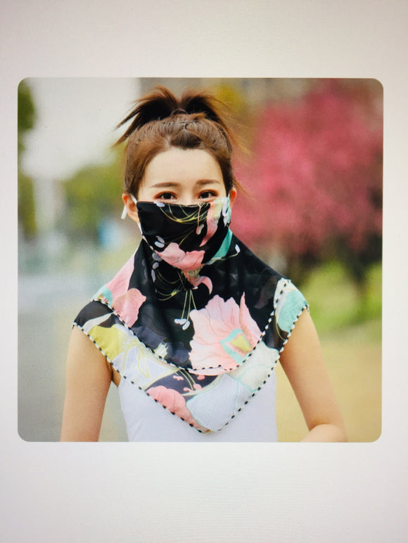 1 Fits All - BlackV - Face Mask Scarf