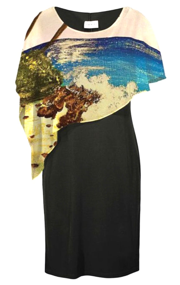 Meriloo Ocean Breeze Colors Joni Cape Dress