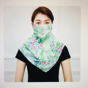 1 Fits All - Green V - Face Mask Scarf