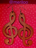 Music Themed Pair Wooden Earrings