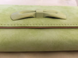 NEW Long Trifold Leather Wallet Card Holder - Bow Design