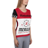 Meriloo All-Over Print Women's Athletic T-shirt