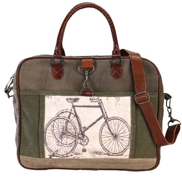 CLEA RAY Green Bicycle Canvas Bag